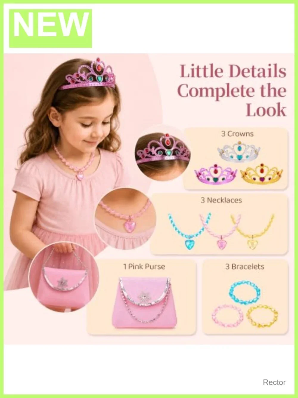 Princess Dress Up Set Girls 3-6 with Heels Skirts Trunk
